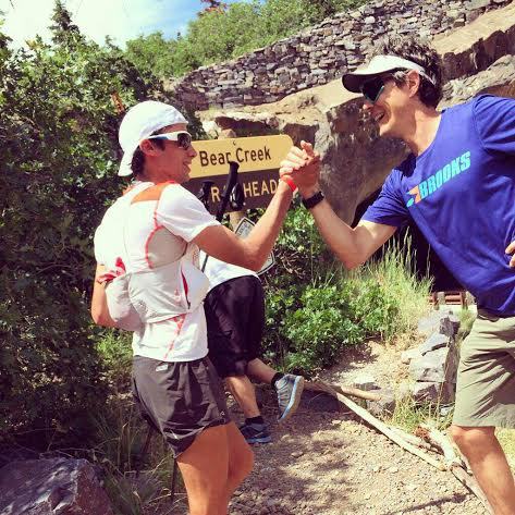 Kilian Getting Some Love From Scott Jurek photo credit: Scott Jurek